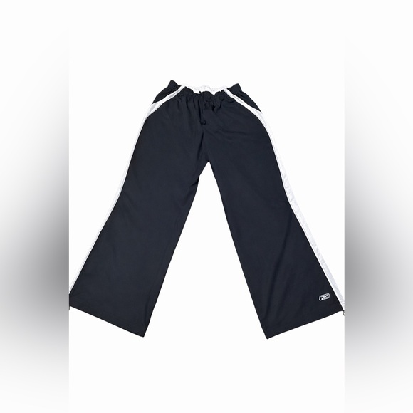Reebok Other - Reebok XL Nylon Track Pants Zip Cuff Black White Athletic